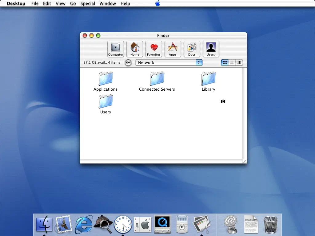 image of the first aqua desktop